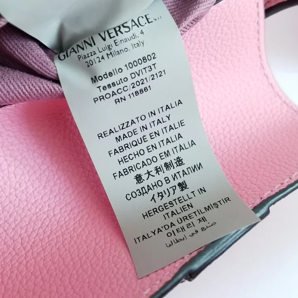 Versace La Medusa Convertible Leather Crossbody Bag Pink - Picture 10 of 11